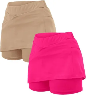 Skorts for Woman 2025 Summer with Pockets Casual Soft Breathable Tennis Golf Skirts Plus Size Pants Running Outfits
