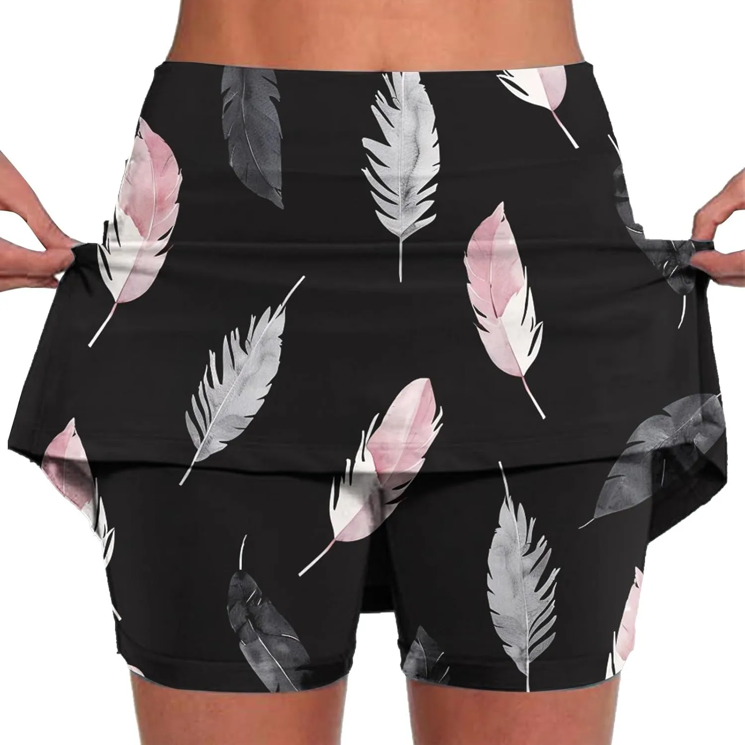 Skorts for Women Tummy Control High Waist Athletic Tennis Golf Skirts Comfy Lightweight Workout Running Biker Shorts