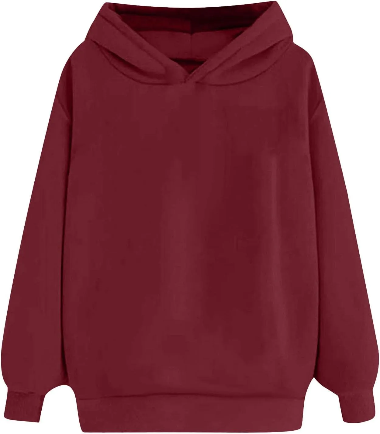 SMIDOW Oversized Hoodies For Women Casual Fall Fashion Pullover Tops Solid Loose Comfy Hooded Sweatshirts 2023