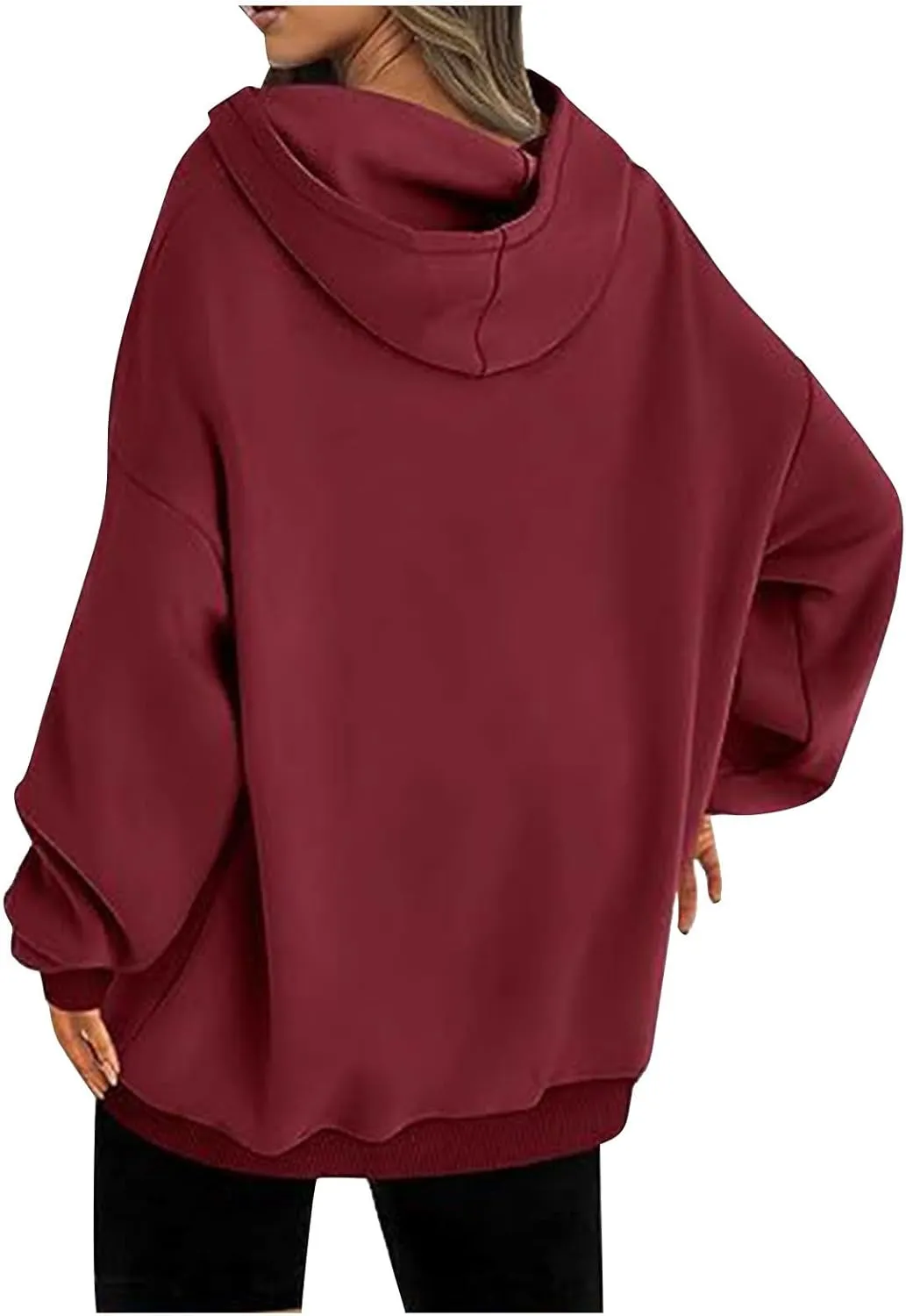 SMIDOW Oversized Hoodies For Women Casual Fall Fashion Pullover Tops Solid Loose Comfy Hooded Sweatshirts 2023