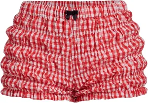 SOLY HUX Women's Ruffle Shorts Plaid Y2k Lace Bloomers Elastic Waist Frill Bottoms Gingham Micro Boyshorts
