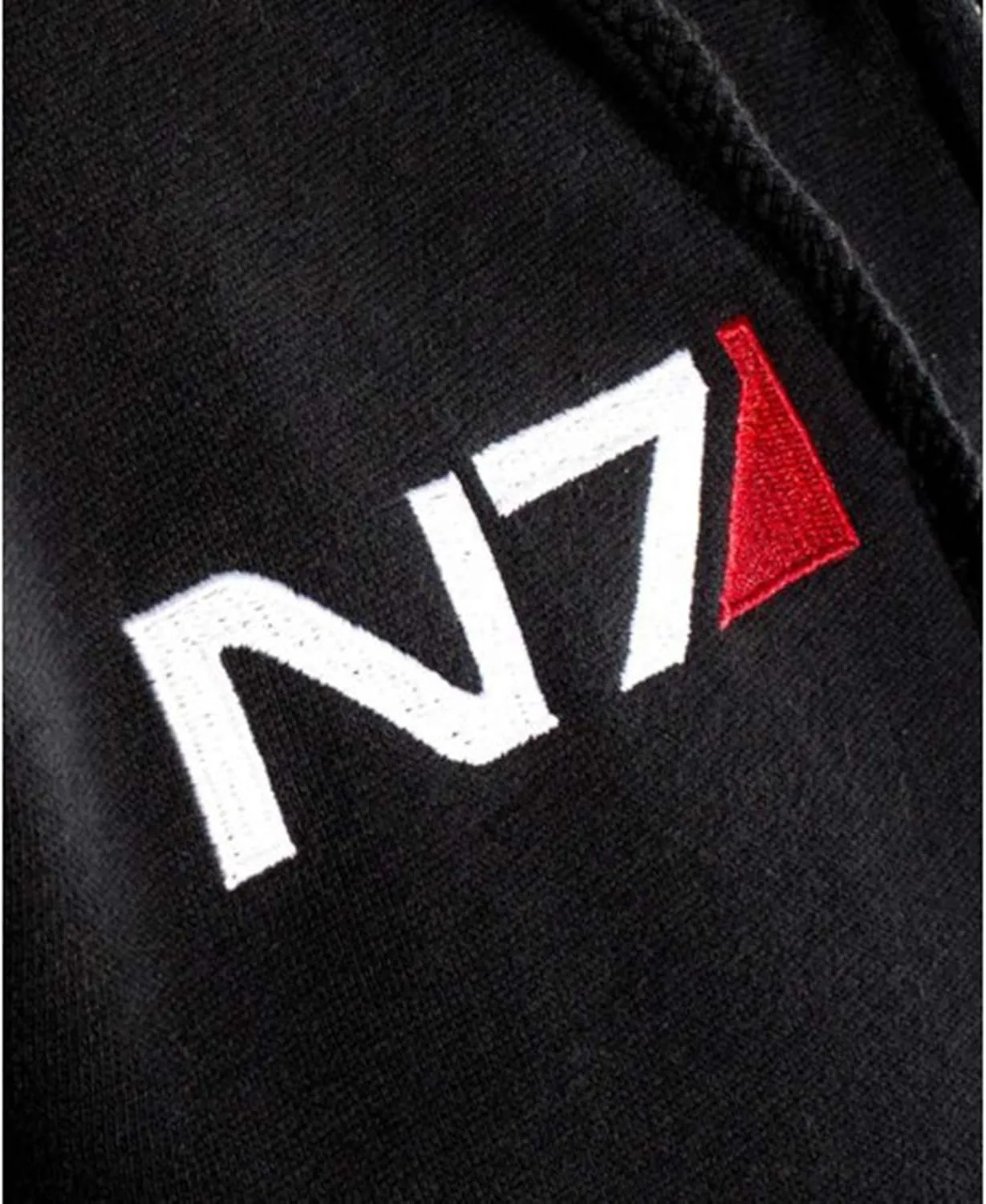 SpazeUp Mens N7 Jacket Mass 3 Commander Shepard Costume Cosplay Red Strip Black Biker N7 Hoodie