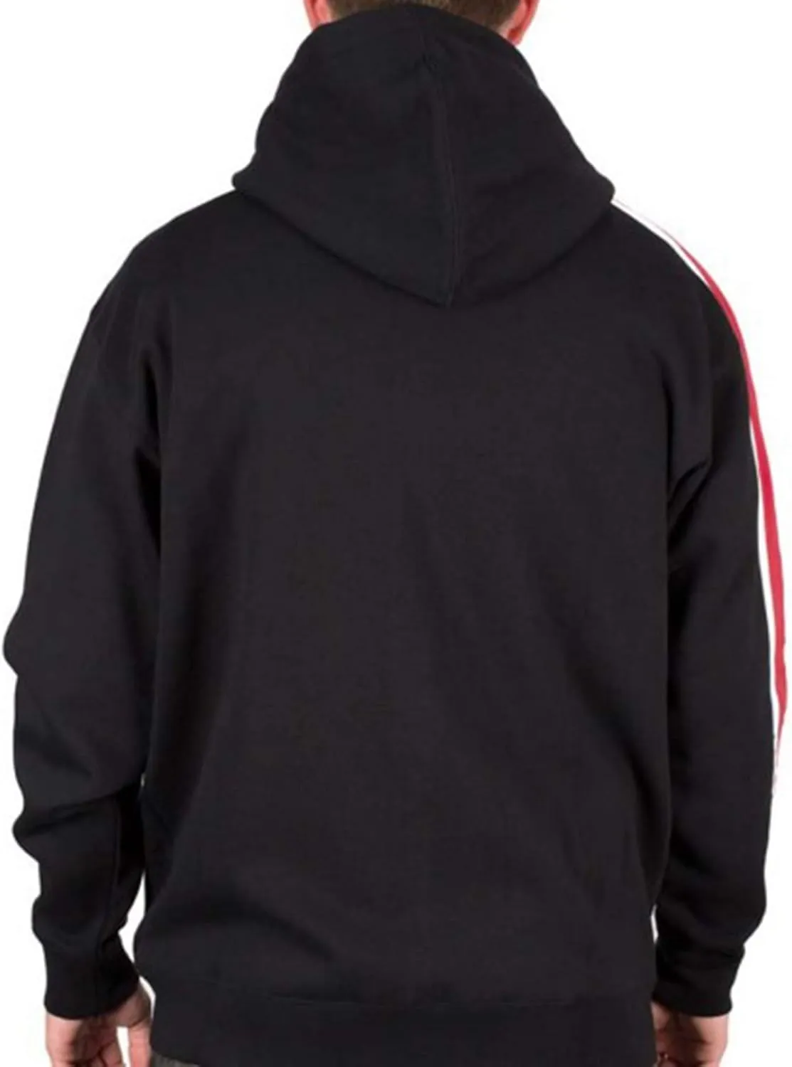 SpazeUp Mens N7 Jacket Mass 3 Commander Shepard Costume Cosplay Red Strip Black Biker N7 Hoodie
