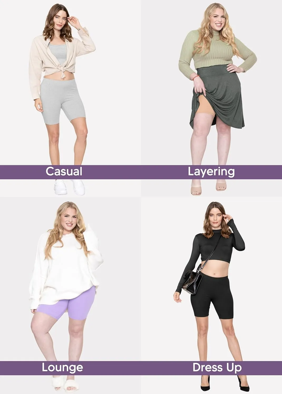 STRETCH IS COMFORT Biker Shorts for Women | Women's Athletic Workout Shorts | Cotton | Small - 5X