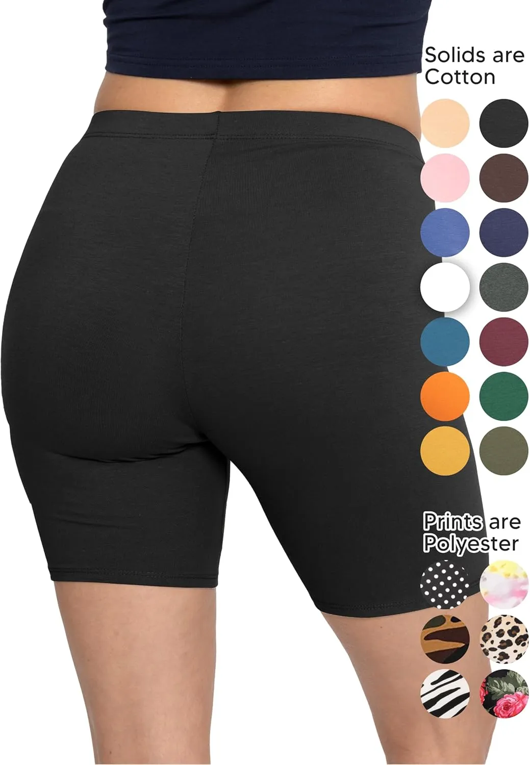 STRETCH IS COMFORT Biker Shorts for Women | Women's Athletic Workout Shorts | Cotton | Small - 5X