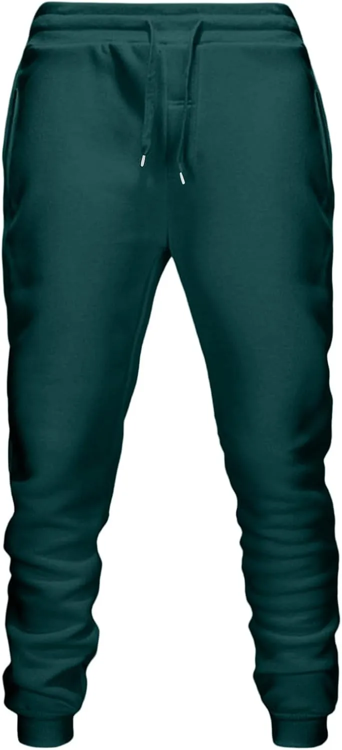 Sweatpants for Men Casual Slim Fit Elastic Waist Drawstring Jogger Pants Outdoor Athletic Workout Tapered Trousers