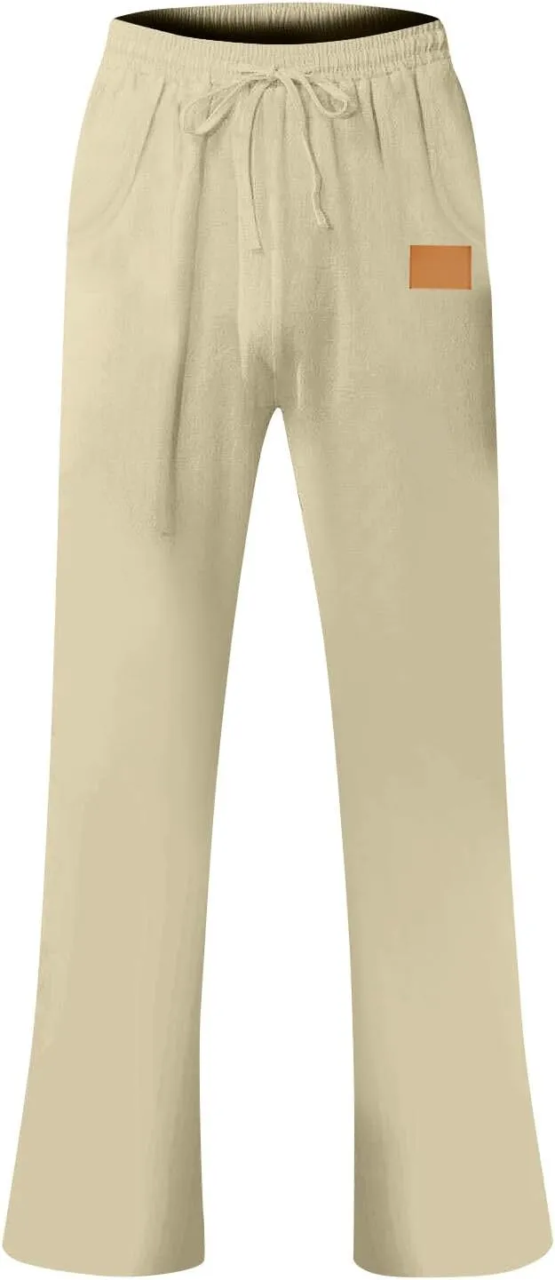 Sweatpants for Men Popular Jogger Sport Tapered Split Elasticated Slack Joggers Elasticated Waist Solid Color Slacks