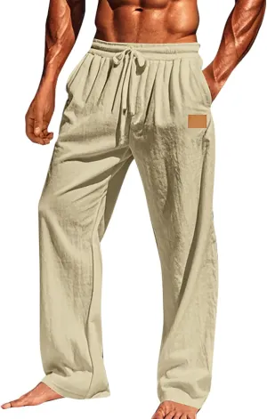 Sweatpants for Men Popular Jogger Sport Tapered Split Elasticated Slack Joggers Elasticated Waist Solid Color Slacks