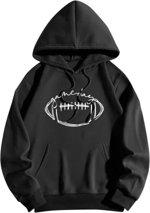 Sweatshirts For Teen Girls Casual Long Sleeve Drawstring Letter Printed O Neck Pullover Tops