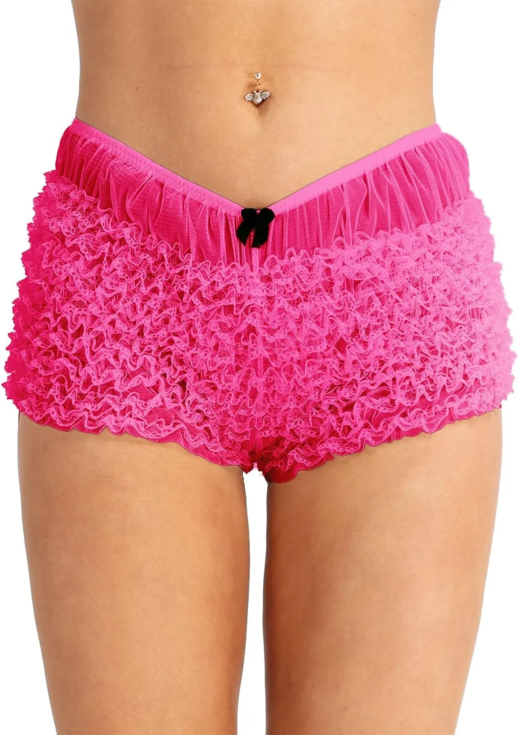 Sywiyi Women's High Waisted Shorts Summer Ruffled Lace Trim Pettipants Bloomers Slip Shorts Underwear