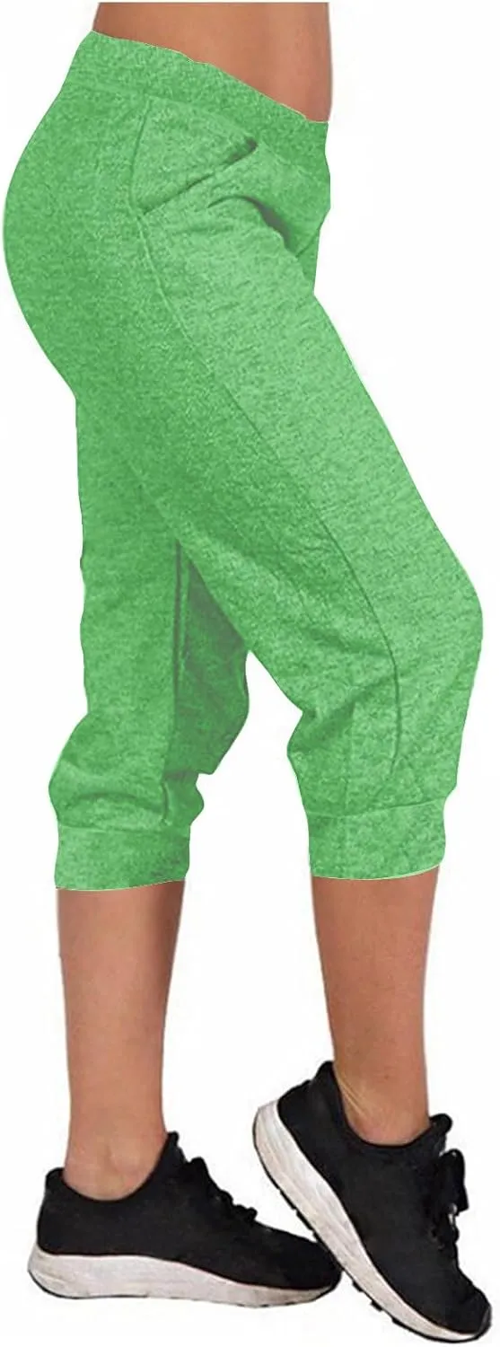 TANGNADE Active Capri Pants for Women Joggers Stretch Lightweight Casual Pant Capri with Drawstring Pockets Hiking Pants