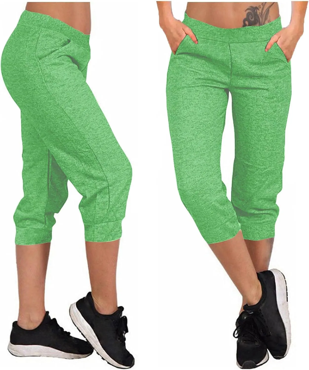 TANGNADE Active Capri Pants for Women Joggers Stretch Lightweight Casual Pant Capri with Drawstring Pockets Hiking Pants