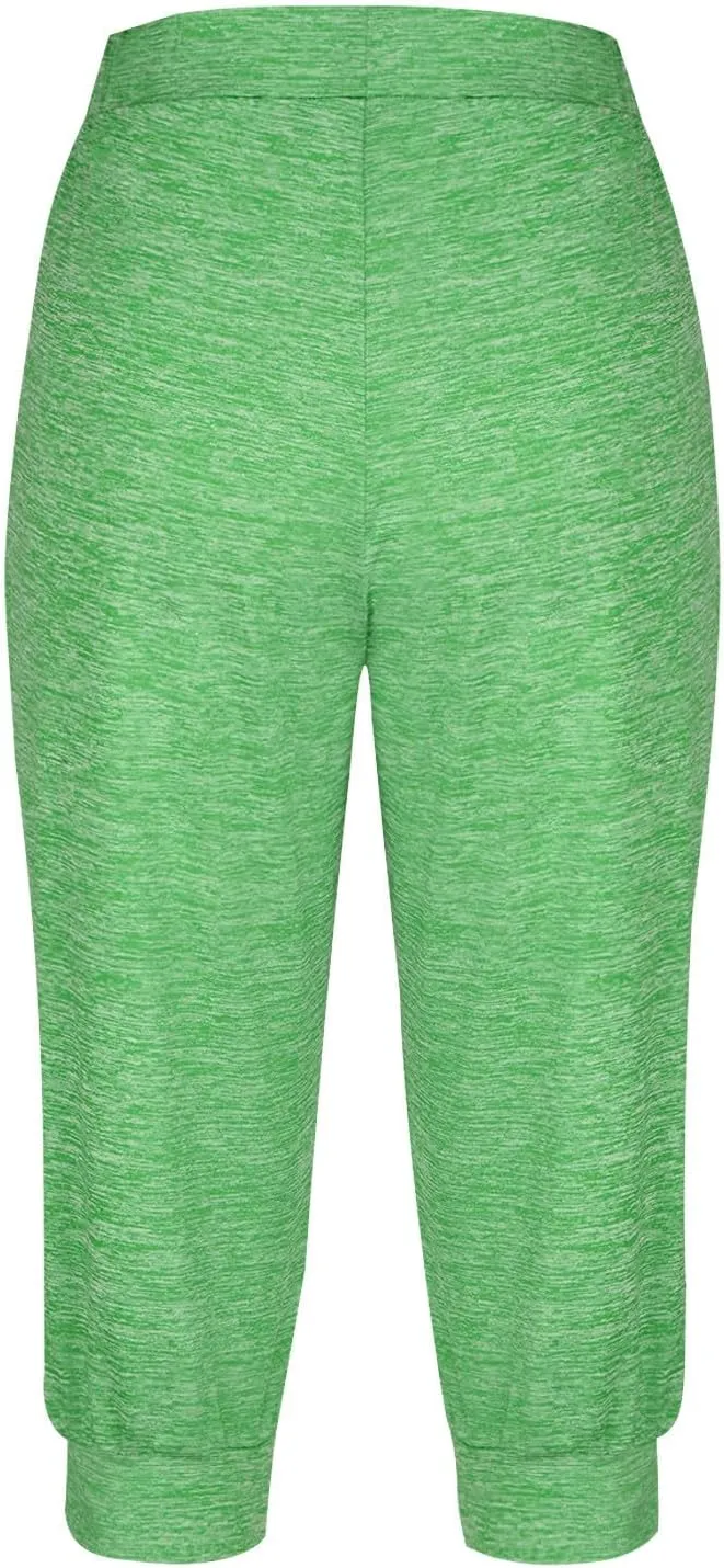 TANGNADE Active Capri Pants for Women Joggers Stretch Lightweight Casual Pant Capri with Drawstring Pockets Hiking Pants