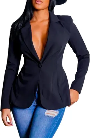 Tcremisa Women's 2024 Casual Lace Up Blazers Long Sleeve Open Front Backless Work Office Business Blazer Jackets
