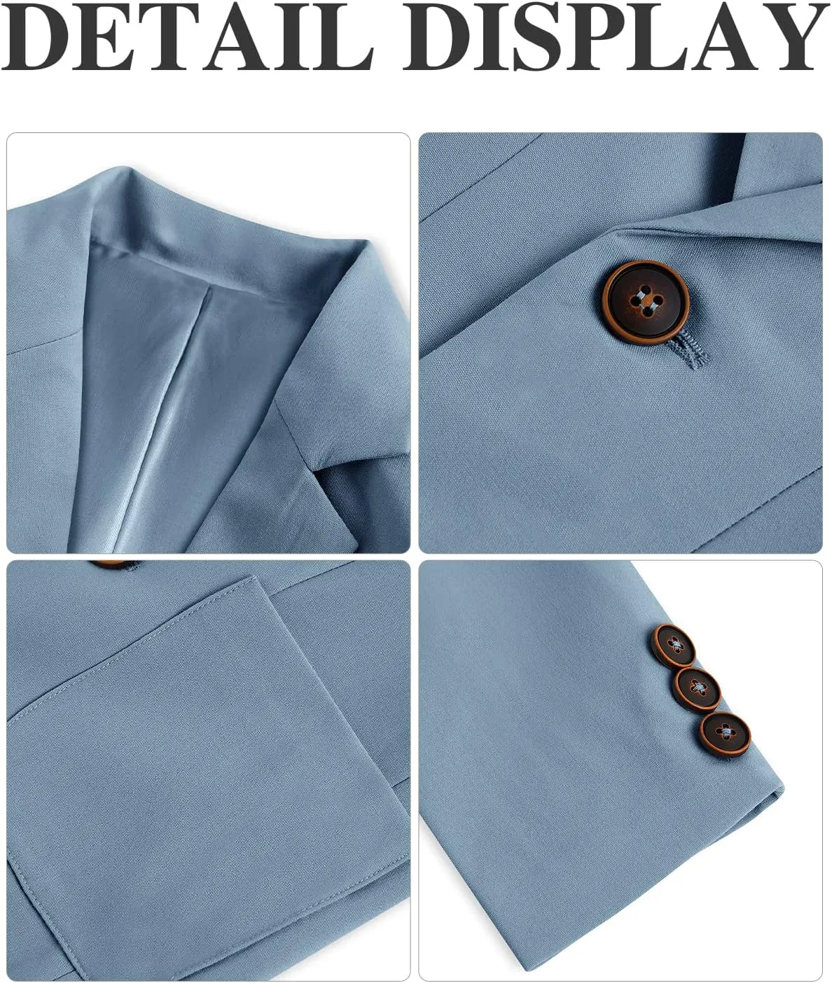 Toddler Boys' Blazer Jackets Lightweight Stylish Two Buttons Solid School Suit Casual Sport Coat