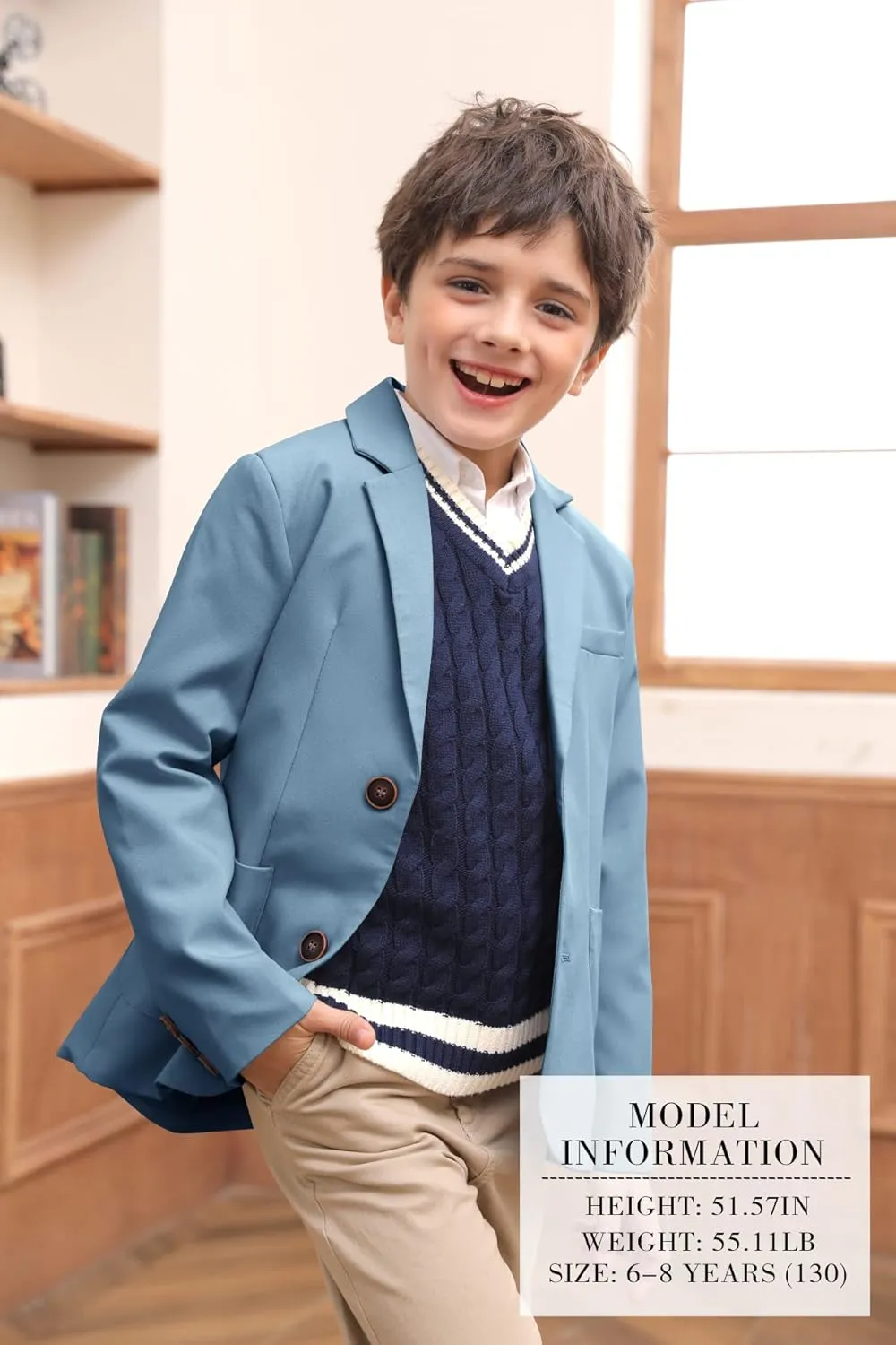 Toddler Boys' Blazer Jackets Lightweight Stylish Two Buttons Solid School Suit Casual Sport Coat