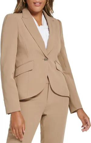 Tommy Hilfiger Women's Puff Sleeve Plaid Blazer Jacket Sportswear Jackets