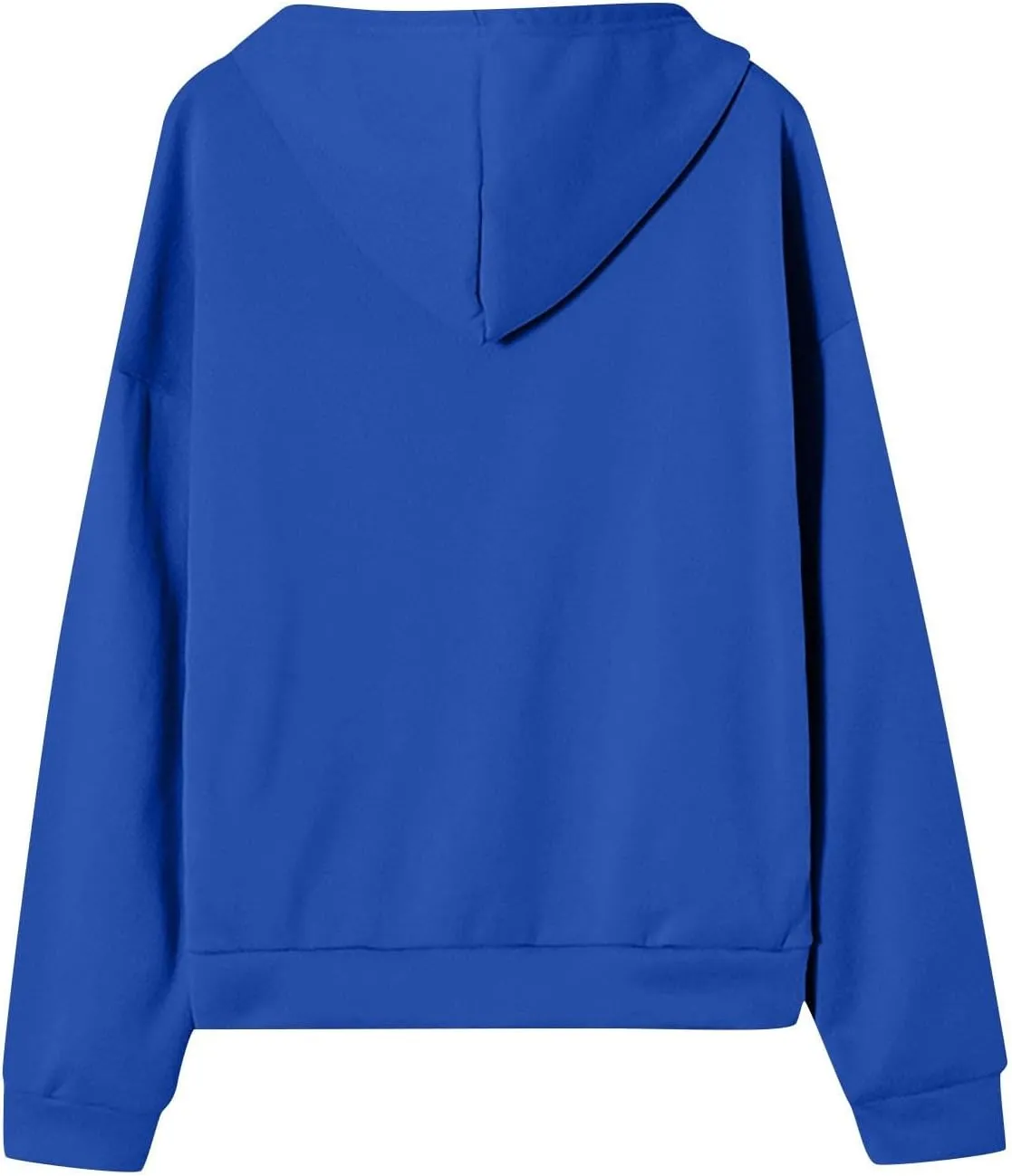 Tops for Women Zip Up Hooded Sweatshirt Ladies Solid Color Long Sleeve Casual Loose Lightweight Jacket with Pockets