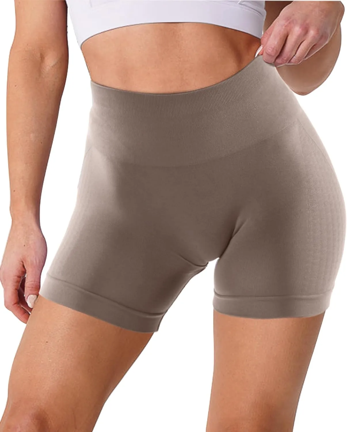 Unthewe 3 Piece Workout Butt Lifting Shorts for Women High Waisted Seamless Gym Yoga Booty Shorts