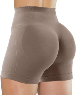 Unthewe 3 Piece Workout Butt Lifting Shorts for Women High Waisted Seamless Gym Yoga Booty Shorts