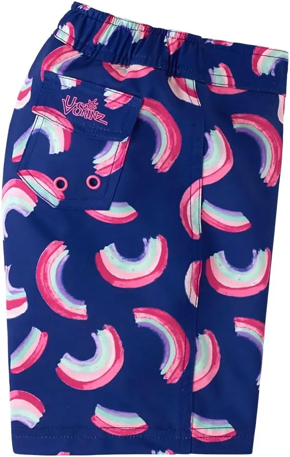UV SKINZ Girls Board Shorts with UPF 50  Sun Protection  Girls Lined Board Shorts, Girls Swim Shorts