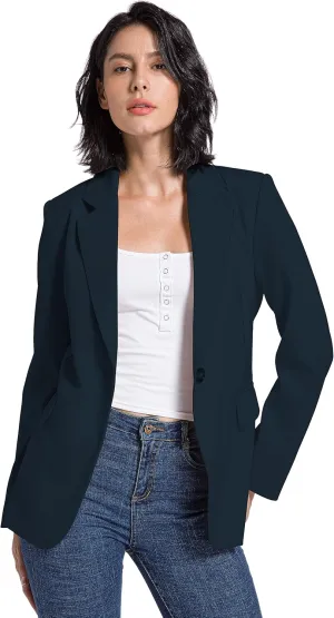 V VOCNI Womens Blazer Jackets Long Sleeve Lapel Open Front Pockets Casual Work Office Blazers Button Jacket Suit