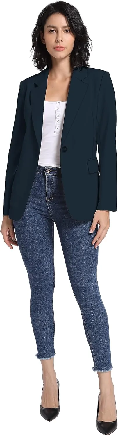 V VOCNI Womens Blazer Jackets Long Sleeve Lapel Open Front Pockets Casual Work Office Blazers Button Jacket Suit