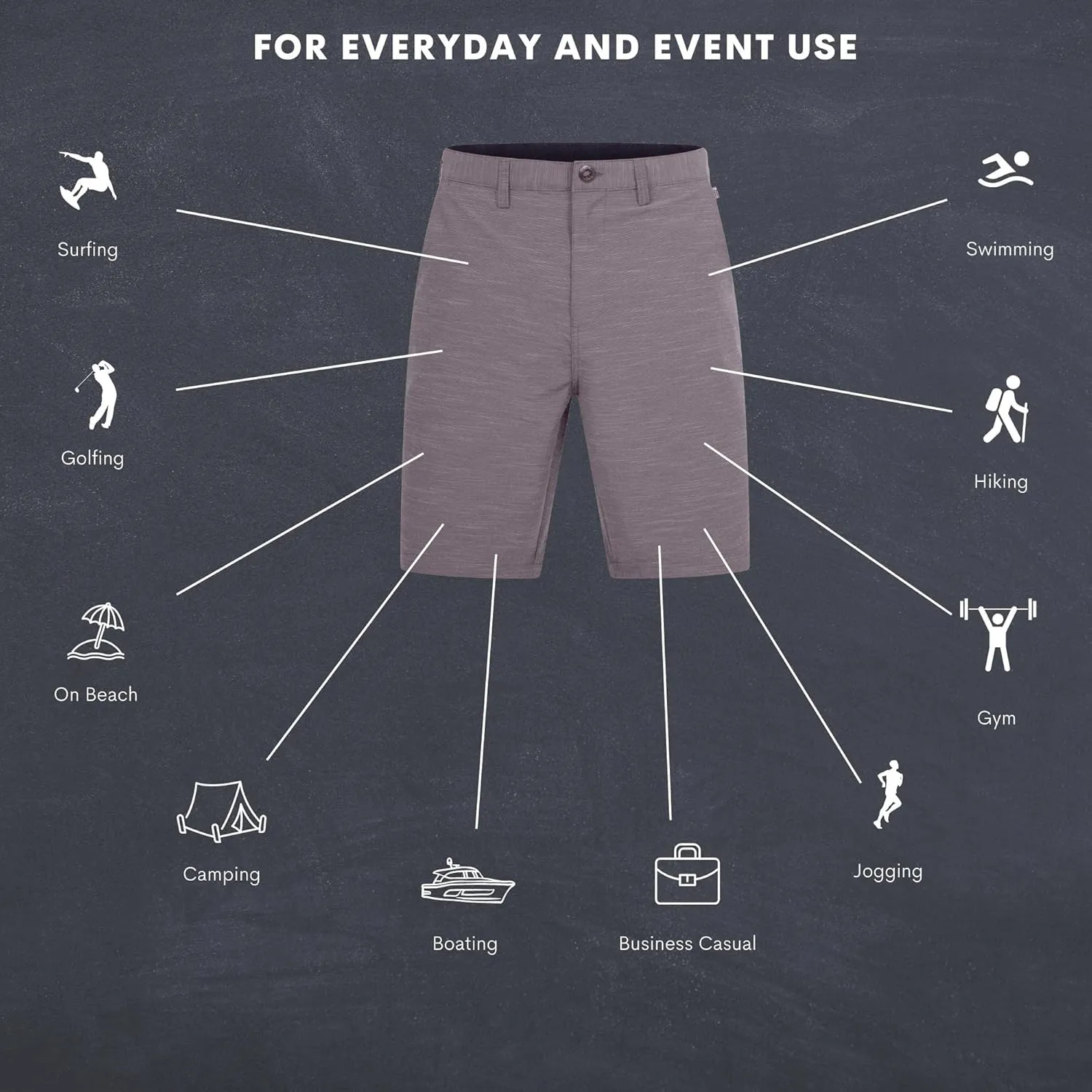 Visive Premium Hybrid Shorts Men Quick Dry Golf Stretch Board Shorts Swim Trunks Summer Big Men