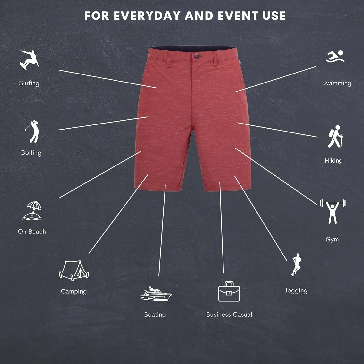 Visive Premium Hybrid Shorts Men Quick Dry Golf Stretch Board Shorts Swim Trunks Summer Big Men