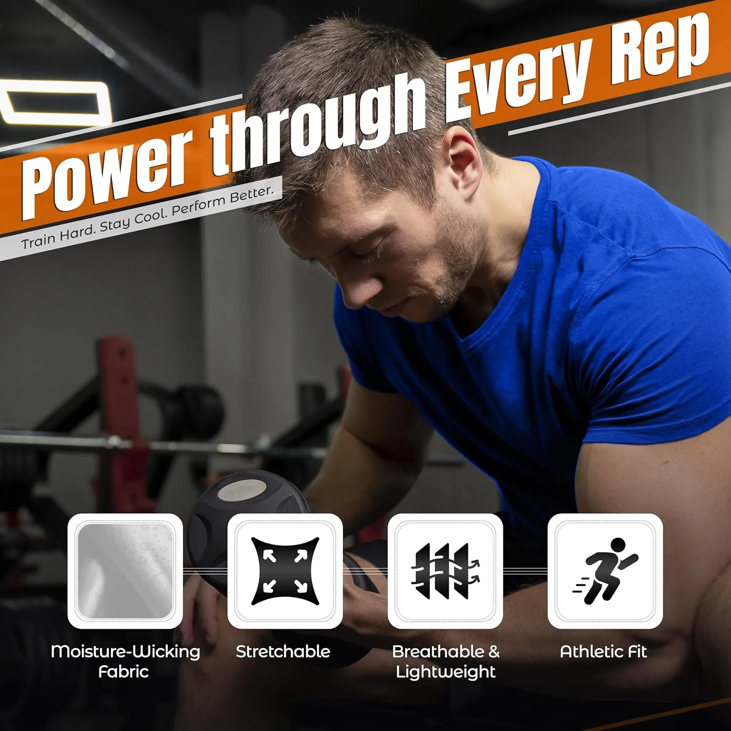 Vizari Mens Athletic T-Shirt | Quick-Dry, Moisture-Wicking Sports Tee | Shirts for Workouts, Outdoor Activities & Casual Wear