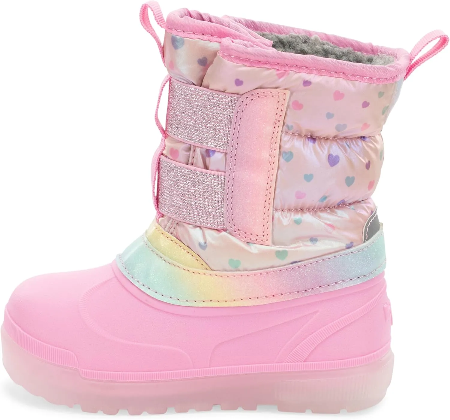 Western Chief Kids Denali Lighted Faux Fur Cold Weather Boots  Waterproof Snow Boots with Reflective Glitter, Warm and Cozy Winter Boots for Toddlers and Kids