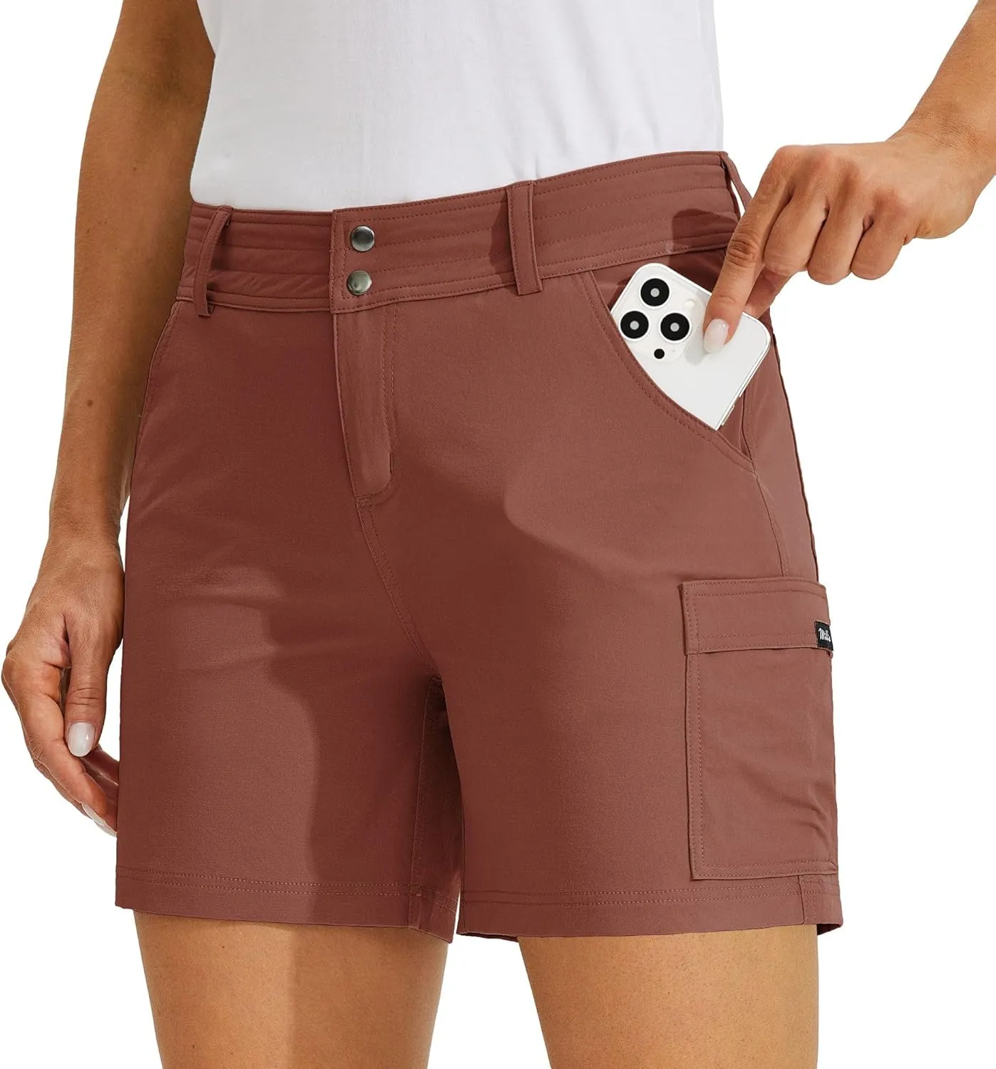 Willit Women's Golf Cargo Shorts Quick Dry Hiking Athletic Casual Summer Shorts with Pockets 5"
