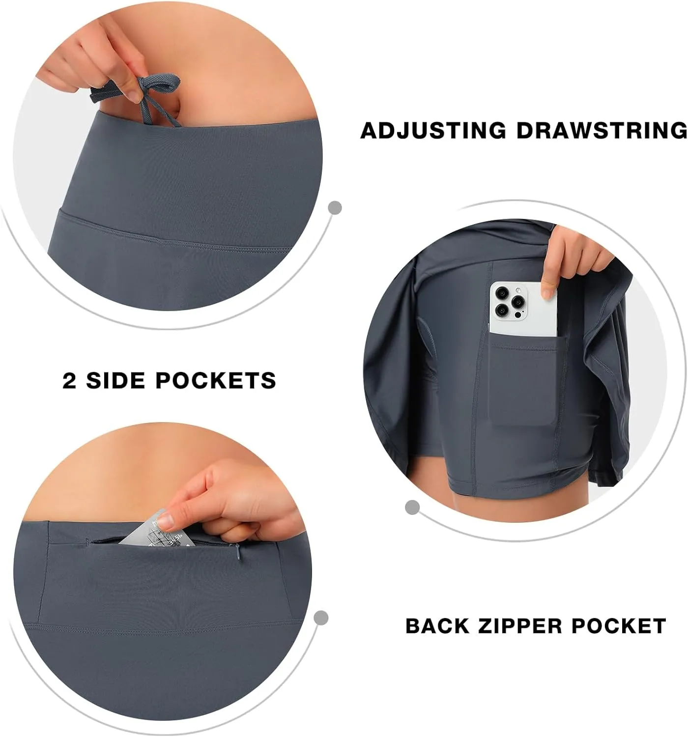 Women Cycling Skirts Shorts Padded Bike Shorts Biking Skorts Riding Road Bicycle Pantskirt with Pockets