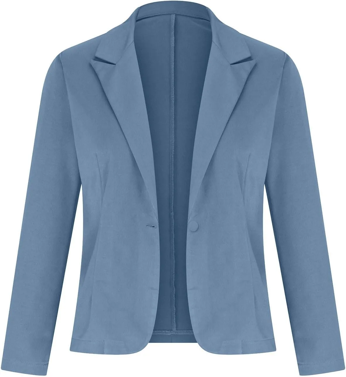 Women Fashion Button Down Blazer Suit Solid Long Sleeve Lapel Cardigan Blazer Business Casual Loose Jacket Coat