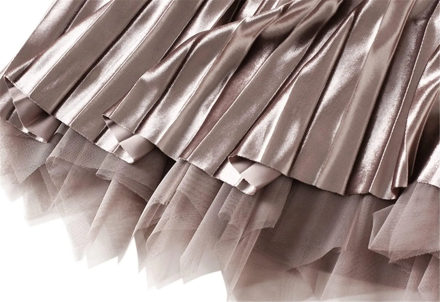 Women Long Maxi Tulle Skirts Female Irregular Velvet Midi Pleated Skirt Autumn Winter High Waist Reversible Skirt Lady