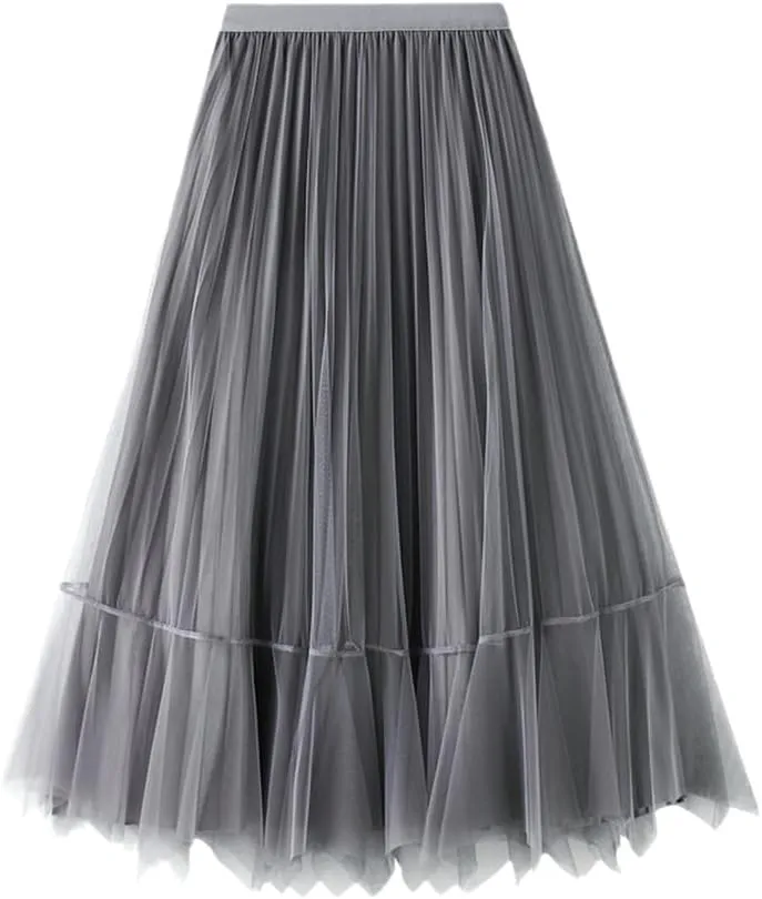 Women Long Maxi Tulle Skirts Female Irregular Velvet Midi Pleated Skirt Autumn Winter High Waist Reversible Skirt Lady