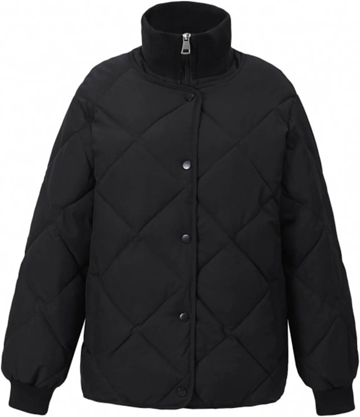 Women Winter Lightweight down Jacket Diamond Lattice Cotton-Padded Warm Packable Coats Ladies Casual Oversized Jacket