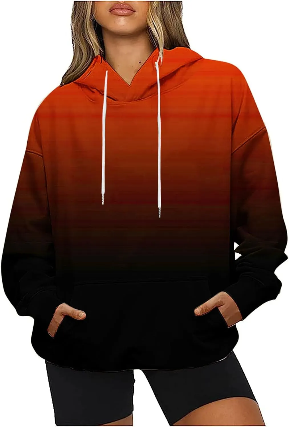Women's 2025 Retro Tie Dye Drawstring Hoodies y2k Oversized Sweatshirts Drop Shoulder Long Sleeve Pullover Hoody Tops
