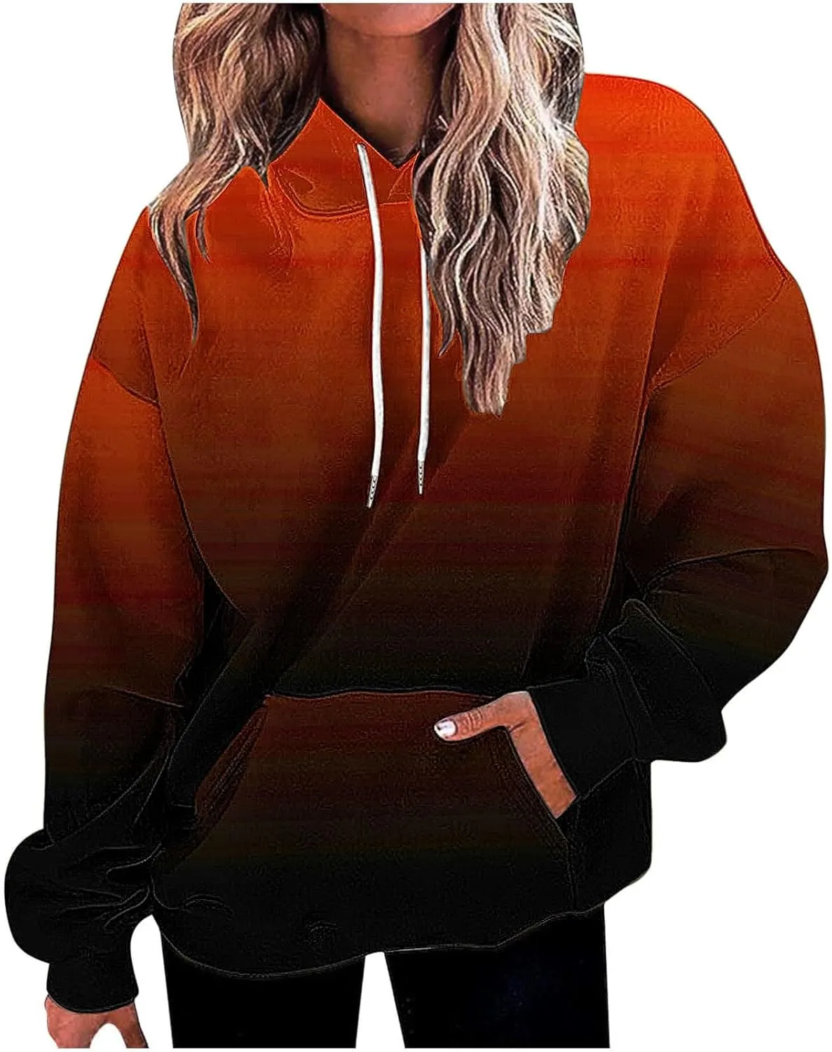Women's 2025 Retro Tie Dye Drawstring Hoodies y2k Oversized Sweatshirts Drop Shoulder Long Sleeve Pullover Hoody Tops
