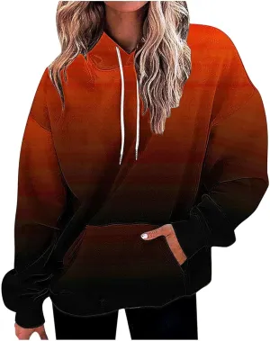 Women's 2025 Retro Tie Dye Drawstring Hoodies y2k Oversized Sweatshirts Drop Shoulder Long Sleeve Pullover Hoody Tops