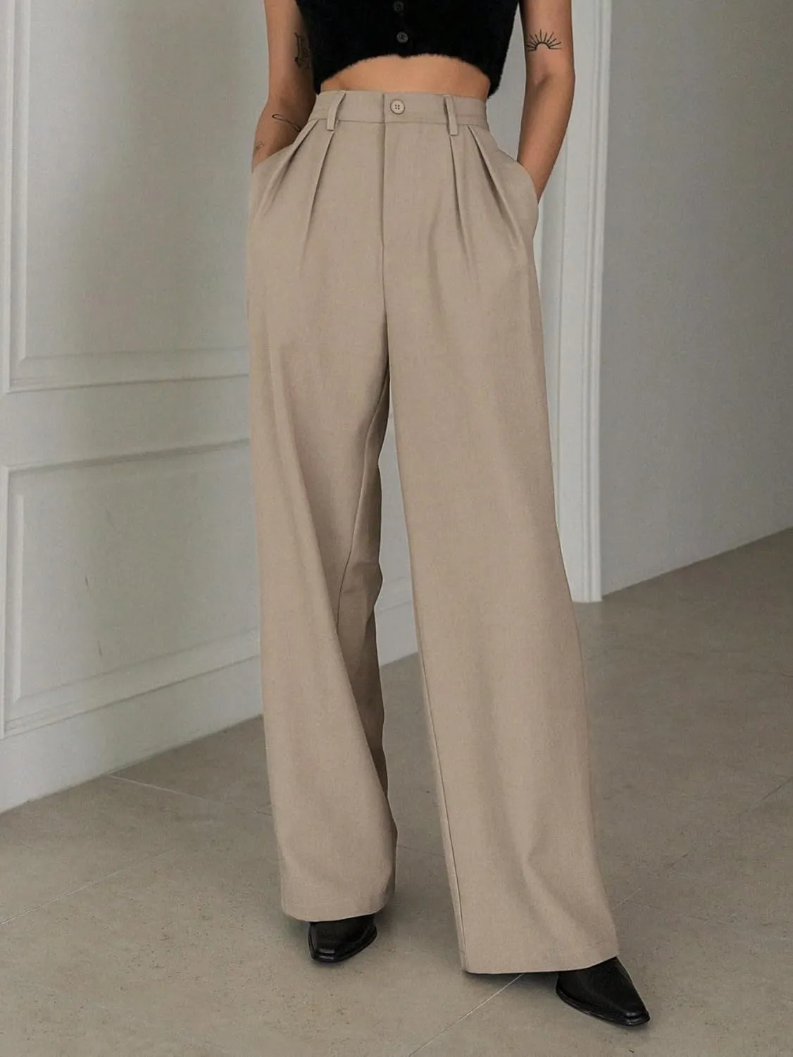Women's 2025 Summer Casual Long Pants Wide Leg Pants