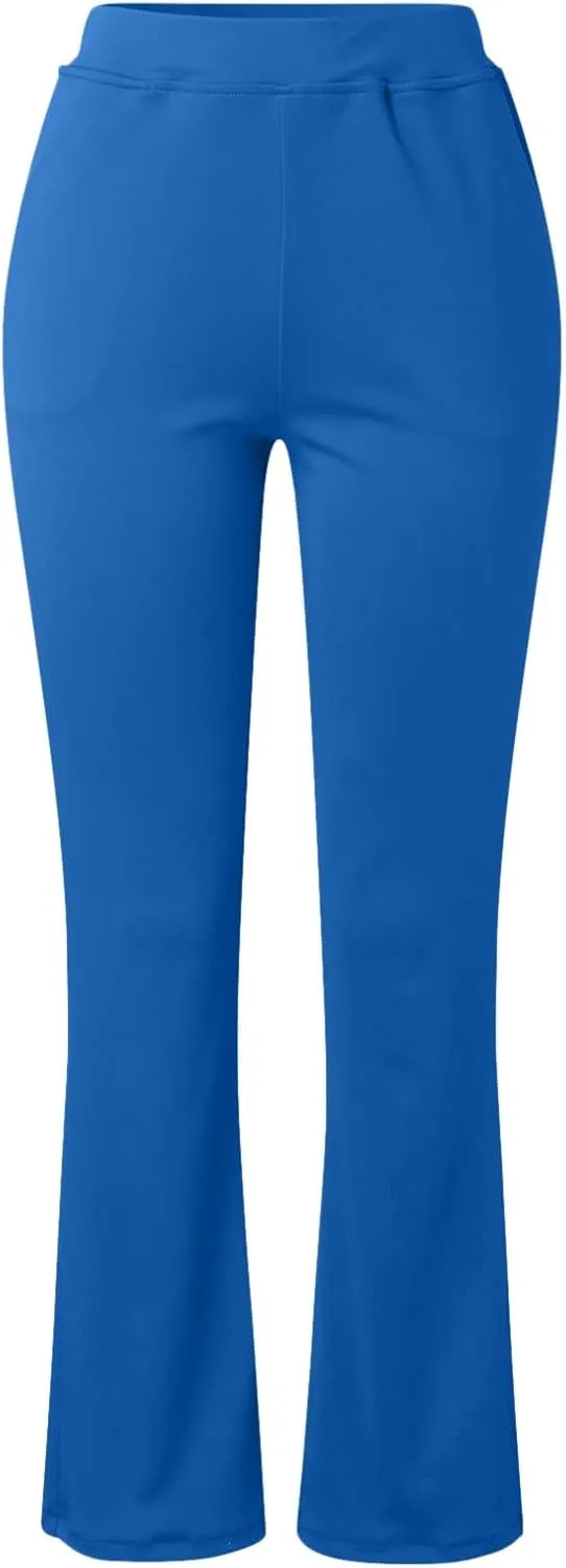 Womens Bootcut Dress Pants Business Casual Work Pants with Pockets High Waist Stretchy Trousers Pull On Office Slacks