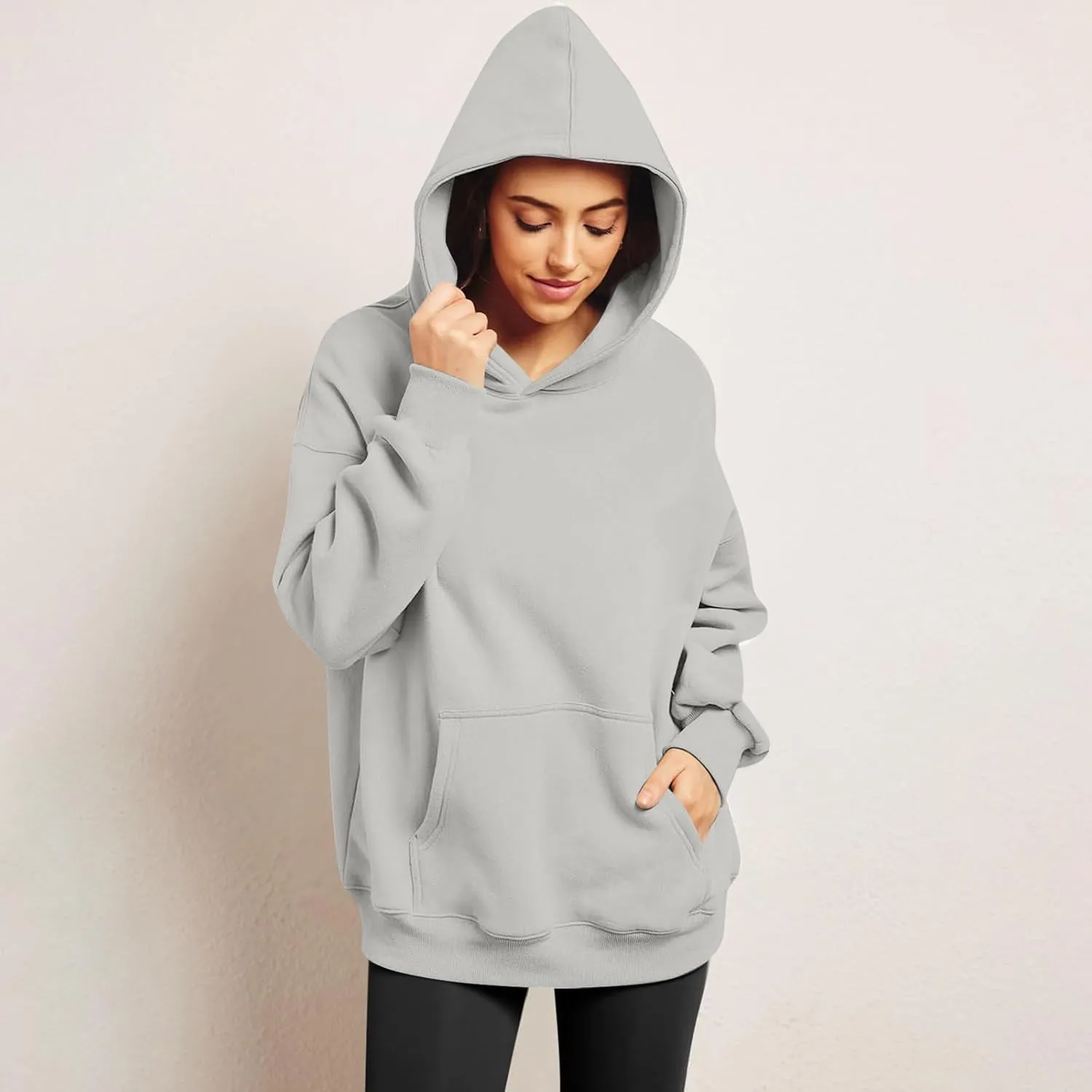 Women's Camo Hoodie Maple-Leaf Print Oversized Sweatshirt Fleece Hooded Sweatshirts with Pocket Casual Fall Pullover