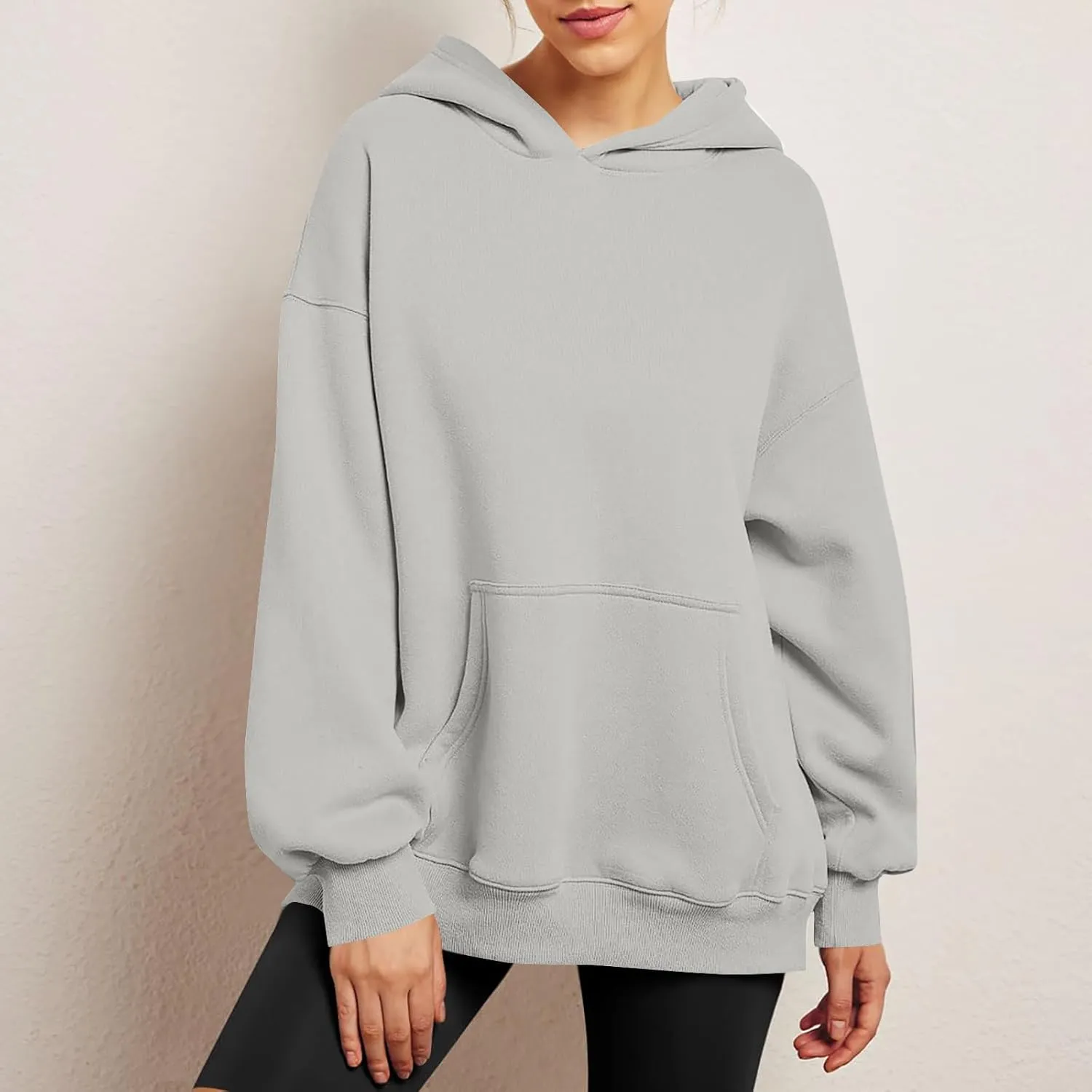 Women's Camo Hoodie Maple-Leaf Print Oversized Sweatshirt Fleece Hooded Sweatshirts with Pocket Casual Fall Pullover