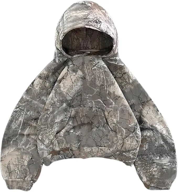 Womens Camo Hoodie Y2k Oversized Leopard Print Hoodie Vintage Long Sleeve Sweatshirts Pullover Jackets Streetwear