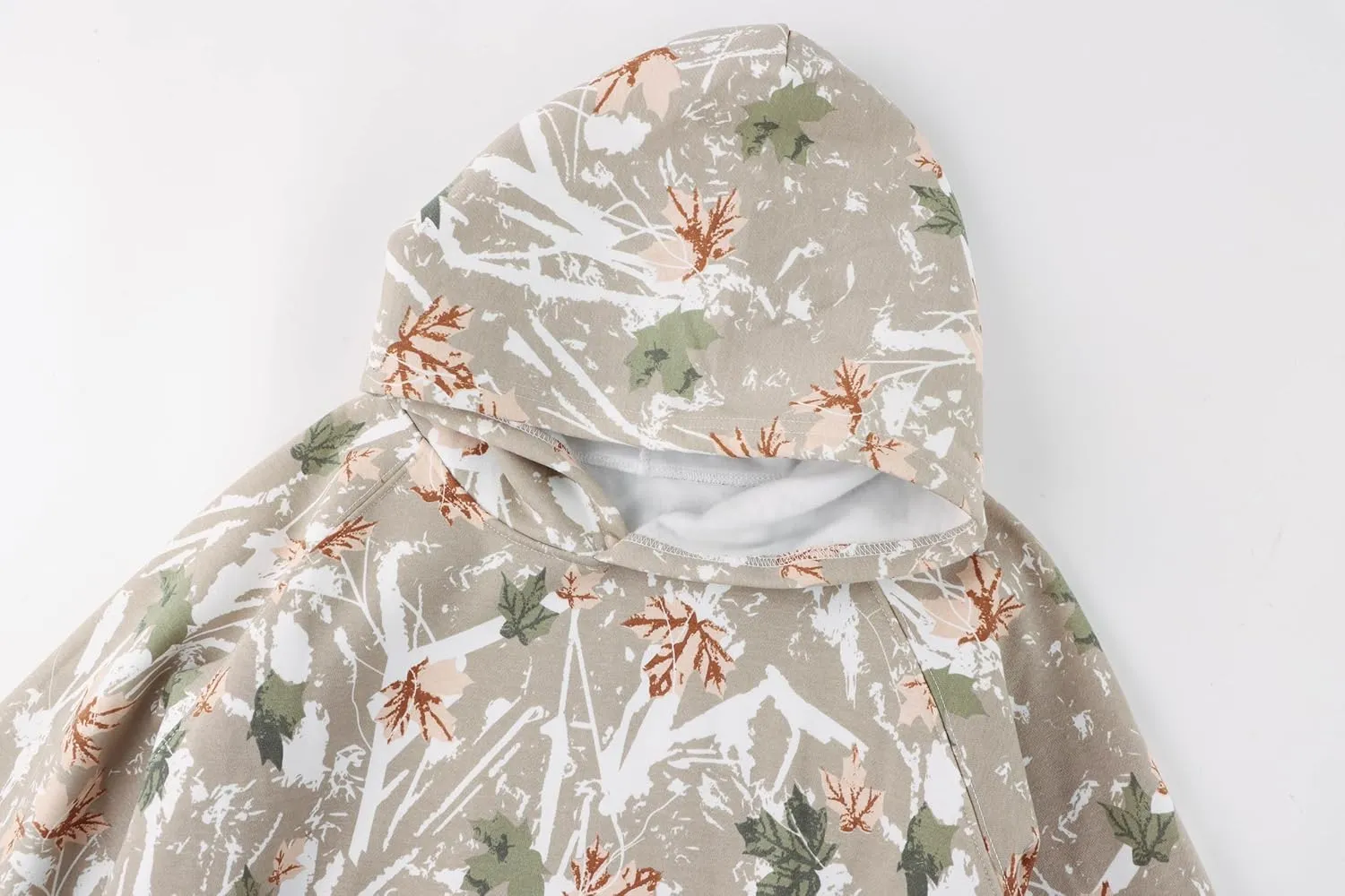 Womens Camo Hoodies Maple Leaf Print Oversized Hooded Sweatshirt Long Sleeve Camouflage Graphic Pullover Sweatshirt