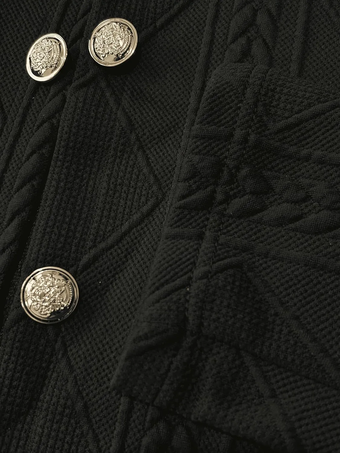 Women's Double Breasted Blazer Casual Business Slim Fit Long Sleeve Textured Open Front Blazer Jackets