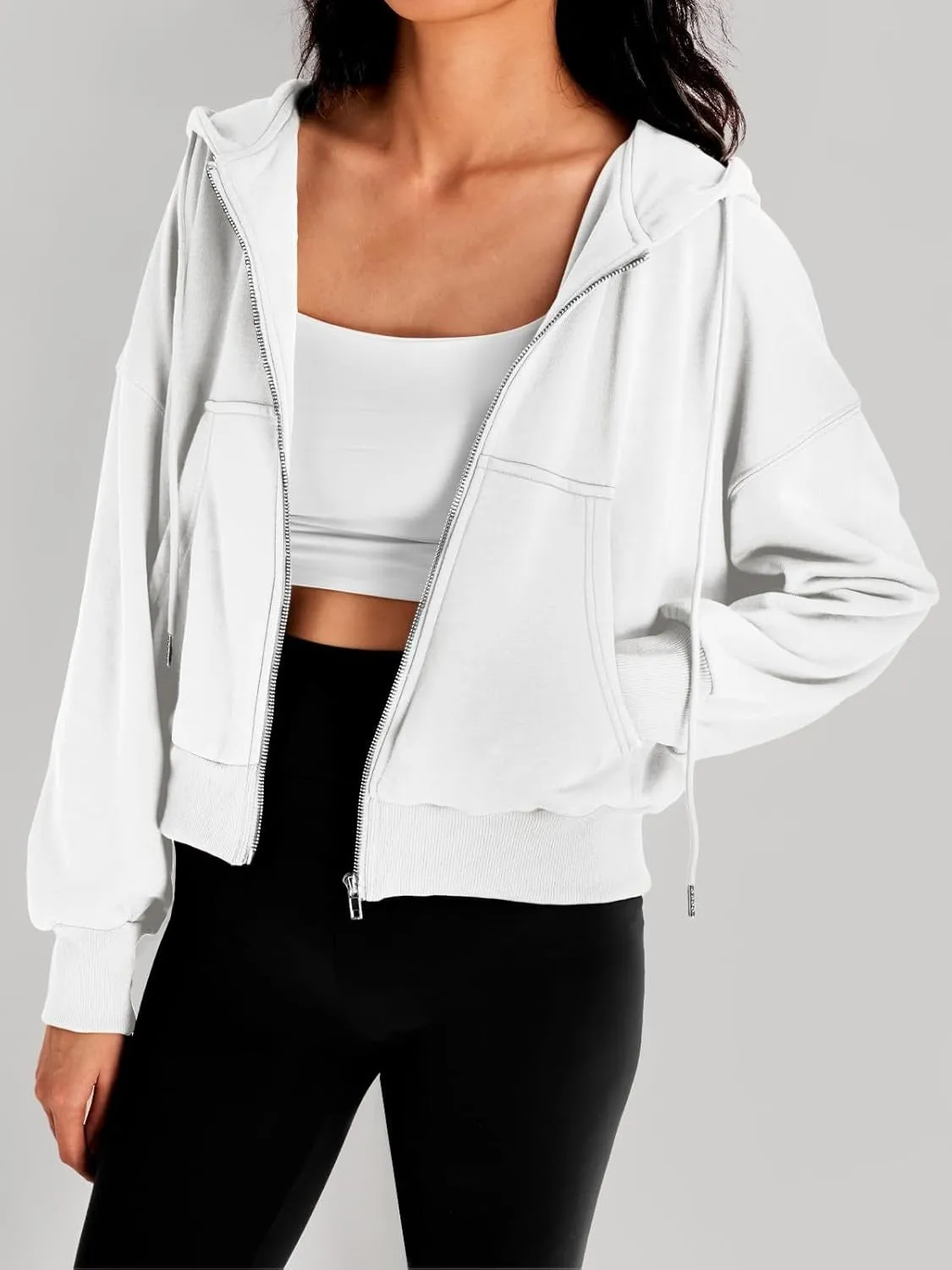 Women’s Full-Zip Hoodie with Fleece Lining – Cozy, Lightweight, Casual Fall and Winter Sweatshirt – Soft, Breathable Hoodie Jacket with Drop Shoulder & Slight Stretch