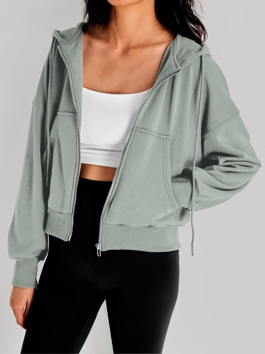 Women’s Full-Zip Hoodie with Fleece Lining – Cozy, Lightweight, Casual Fall and Winter Sweatshirt – Soft, Breathable Hoodie Jacket with Drop Shoulder & Slight Stretch