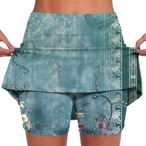Women's High-Waist Skirts Plus Size Yoga Sports Golf Skorts Tennis Skirt with Shorts Casual Bottoming Skirts